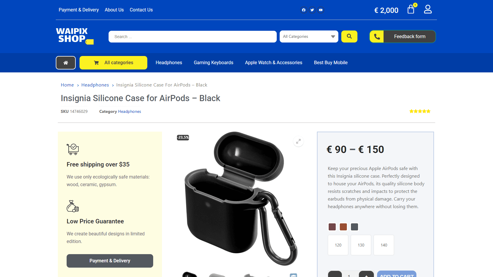 FireShot Capture 025 - Insignia Silicone Case for AirPods – Black – Waipix one_ - [waipix.domshurupov.com]